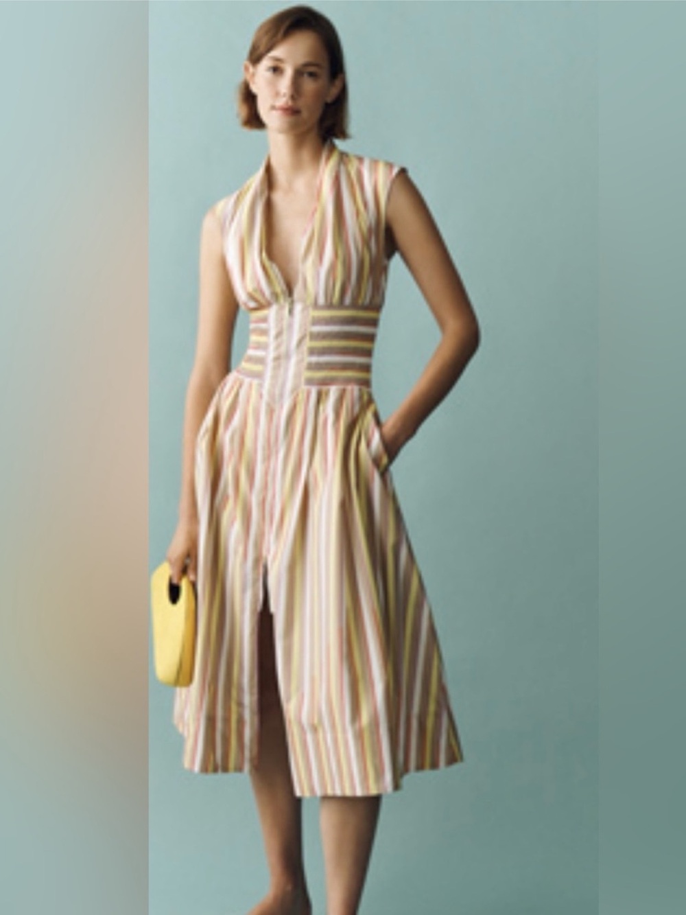 Anthropologie Pastel Striped Sleeveless Midi Dress